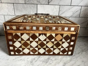 Prision Primitive Tramp Folk Art Box Inlaid USA Original 1920 30’s Scrimshaw - Picture 1 of 22