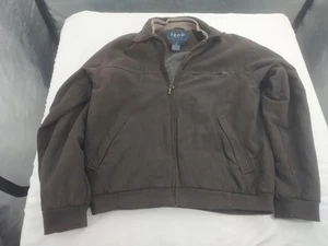 IZOD Jacket Mens Medium Brown Advantage Performance Stretch Long Full Zip, #AC02 - Picture 1 of 6