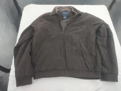 Chaqueta IZOD Para Hombre Mediana Marrón Ventaja Rendimiento Elastizada Larga Cremallera Completa, #AC02 Foto 1 de 4