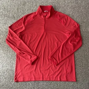 Cutter & Buck Mens 1/4 Zipped Long Sleeve Golf Lightweight Jumper  Large Red - Picture 1 of 6