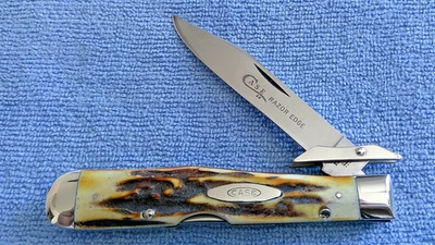 Cuchillo guepardo Case 1976 sin usar 4 puntos 5111-1/2 gris prístino grabado ciervo Foto 1 de 4