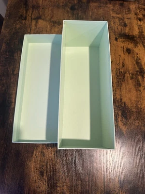 Caja de zapatos de almacenamiento vacía de cartón deslizante blanco roto Foto 1 de 4