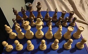 Vintage Cavalier Staunton Chess Set French Lardy Patterned Tournament 3 ¾ K Mint