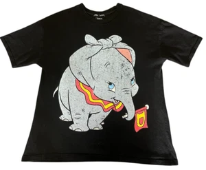 Zara Mujer Talla M Disney Dumbo Gráfico Negro Mangas Cortas Hecho en Portugal - Imagen 1 de 7