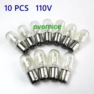 10 Push-in-Typ klare Glühbirnen für Sänger andere Heimnähmaschine 15W 110V - Bild 1 von 2