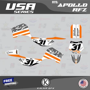 Kit de gráficos para Apollo RFZ X4 X5 X6, X14 a X19 serie EE. UU. - naranja - Imagen 1 de 6
