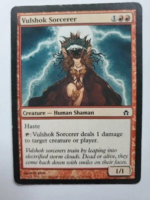 MTG Magic The Gathering Card Vulshok Sorcerer Creature Human Shaman Red Fifth Da - Image 1 of 2