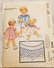 Vintage 1956 Sewing Pattern Toddler's Smocked Dress w/ Raglan Sleeves Girls Sz 2