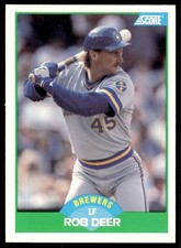 1989 Score Rob Deer Milwaukee Brewers #72