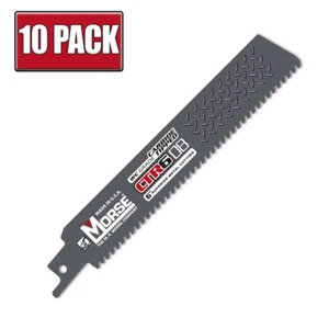 6" x 8 TPI Morse CTR Carbide Tipped Heavy Duty Reciprocating Saw Blade - 10 Pack - Picture 1 of 3