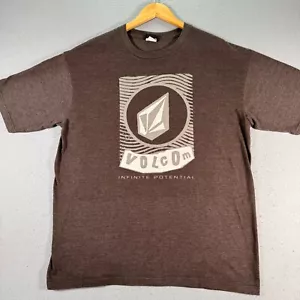 Vintage Volcom International T-Shirt Adult XL Brown Graphic Surf Skate Comfort - Picture 1 of 12