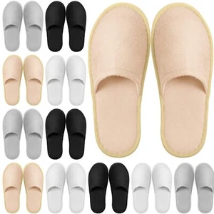 12 Pair Disposable House Slippers Non Slip Guest Slippers for Spa Travel Hotel - Picture 1 of 7