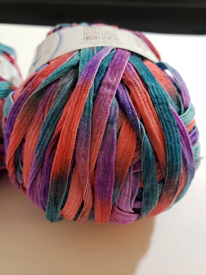 Moda-Dea Ticker Tape Lot of 2 Skeins 100% Nylon Multi Color Festival - Image 1 of 4