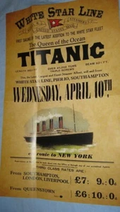 Cartel TITANIC Desastre Ciudad de Nueva York Vapor Viaje Mar Liverpool Belfast Barco - Imagen 1 de 1