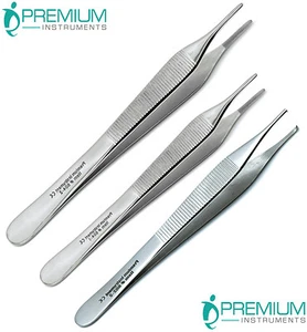 Pinzas quirúrgicas Apósito de tejido Adson Pinzas 12cm, 15cm, Kocher 1x2 Set de 3 - Imagen 1 de 5