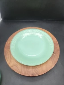 Fire King Jadeite Dinner Plate 9" Jane Ray Green Glass Ribbed 1950-1960's USA - Picture 1 of 4