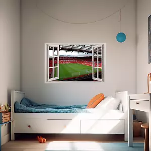3D Fake Window Old Trafford Football Stadium Wall Art Man U Vinyl Sticker - Picture 1 of 4