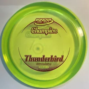 INNOVA CHAMPION THUNDERBIRD 178.08 GRAMS LIME-GREEN w/RED HOT-STAMP - Picture 1 of 2