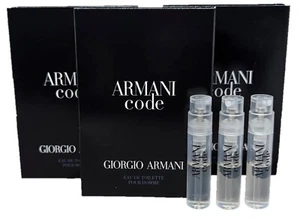 3x ARMANI CODE Eau de Toilette Mens EDT (3x 1.2ml Sample Spray) Mini Giorgio - Picture 1 of 2
