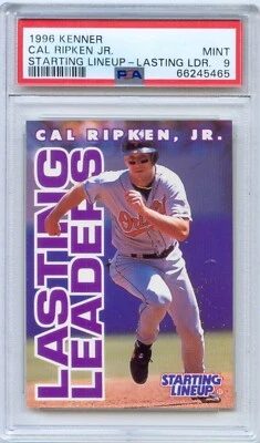 1996 Kenner Starting Lineup Card CAL RIPKEN JR Baltimore Oriole PSA 9 MINT Pop 3 - Image 1 of 2