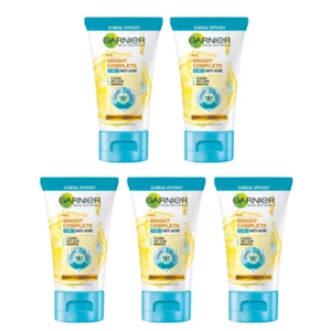 5 X Garnier Bright Complete 3-in-1 Anti Acne Foam Facial Wash Deep Cleaning 50ml - Picture 1 of 8