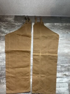 FILSON CHAPS DE TELA DE HOJALATA ÚNICA BRONCEADO OSCURO/MARRÓN CLARO REGULAR HECHO EN EE. UU. Talla 29” - Imagen 1 de 8