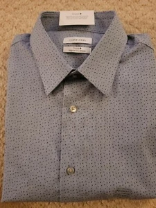 Calvin Klein Steel Plus Men's Shirt NWT 16 1/2 34/35 Dress Shirt Reg Fit Stretch - Picture 1 of 12