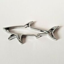 Argent Chrome 3D Métal Grand Blanc Shark Badge pour VW Caddy California Bora Tdi