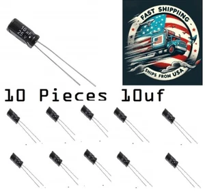 10pcs CAPACITOR 10uF 25V Radial Electrolytic Capacitor 10mF 10 uF - Picture 1 of 1