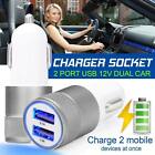 Car Charger 2 Port Dual Twin USB Cigarette Socket Lighter Adapter + Cable iPhone