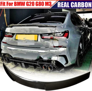 Se adapta a BMW G20 M340i 330i G80 M3 2019-2023 maletero trasero carbono real alerón labio ala - Imagen 1 de 13