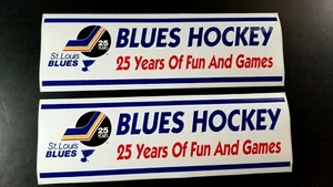 Two Authentic Vintage 1992-1993 ST LOUIS BLUES BUMPER STICKER 25 Years NHL Hull - Picture 1 of 7