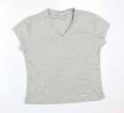 LA Gear Womens Grey Cotton Basic T-Shirt Size 18 V-Neck