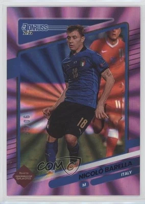 Donruss Road to Qatar 2021 Holo láser púrpura 90/99 Nicolo Barella Nicolò #84 rf2 Foto 1 de 3