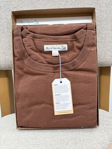 NWT Merz b. Schwanen Classic Crew Neck T-Shirt Men 2XL Brown Short Sleeve Casual - Picture 1 of 9