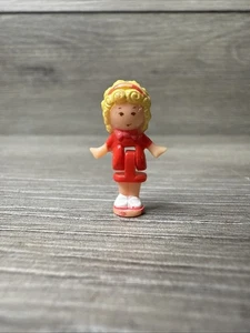 Vtg Polly Pocket Doll 1989 Bluebird Red Dress Red Headband Red & White Shoes - Bild 1 von 5