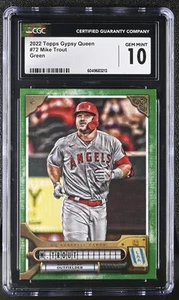 2022 Topps Gypsy Queen Mike Trout #72 Green Baseball CGC 10 - Picture 1 of 2
