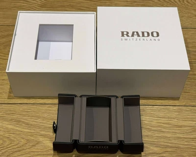 Genuine Original Rado Swiss White Black Watch Travel Presentation Box Case - Image 1 of 4
