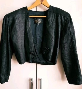 Schöne schwarze Vintage Damen Lederjacke von Vera PELLE, Italy 🖤 - Bild 1 von 13
