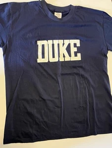VNTG Duke University Blue Devils Navy Cotton T-Shirt XXL Single Stitch 90s - Bild 1 von 5