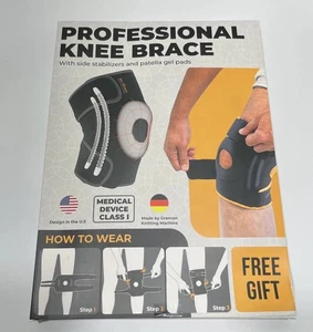 Dr. Brace Ginocchiera Professionale con Stabilizzatori Laterali e Pastiglie Gel Rotula GRANDE - Foto 1 di 3