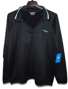 Columbia PFG Mens 1/4 Zip Terminal Fleece Pullover XXL Black Lightweight NWT - Picture 1 of 7