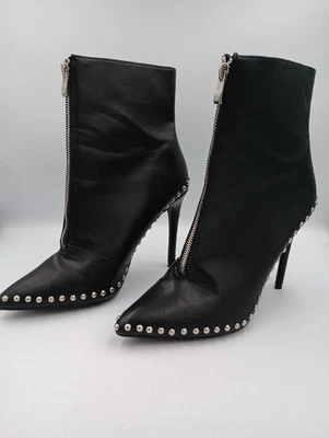 Wild Diva Black 4" Stiletto Studded Pointed Toe Boots Women's Size 8.5 *Read* - Image 1 of 4
