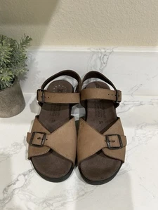 Sandalia cómoda Mephisto Air Relax cuero marrón para mujer tallas 37 EE. UU. 6,5 ¡BONITA! - Imagen 1 de 6
