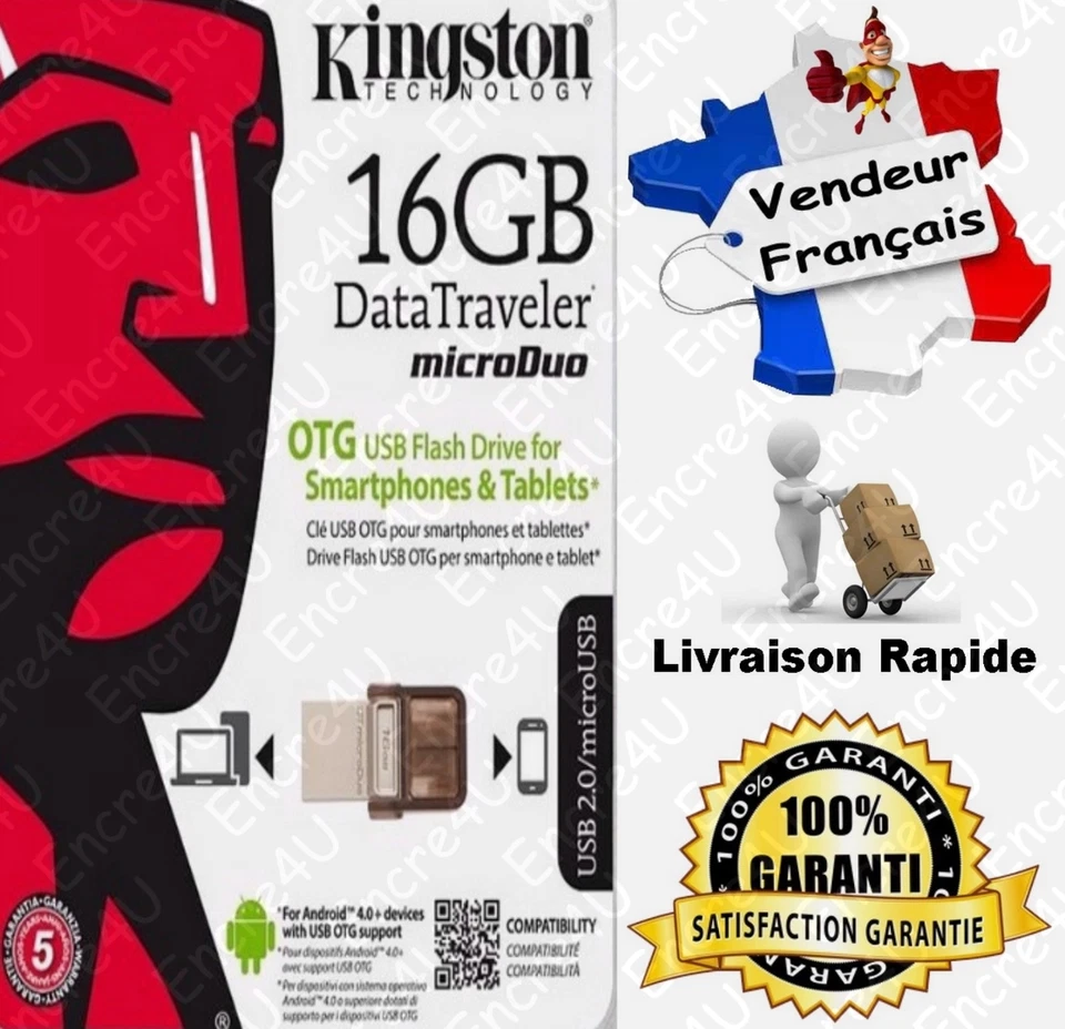 Clé USB 16 Go Gb Datatraveler Micro Kingston DTDUO - Vendu aussi en 8 32 64 Giga - Photo 1/1
