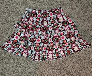 hanna andersson 120 Skirt floral retro multicolored 7/8 ruffles b8 - Picture 1 of 5