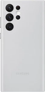 Samsung Galaxy S22 Ultra Leather Cover, Phone Case US Version, Light Gray - Zdjęcie 1 z 2