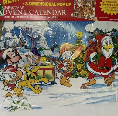 Disney 3D Movable Pop-Up Advent Calendar NIP Christmas Made in Denmark NOS VTG - Image 1 of 4