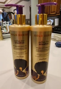 2 Pack ~ Pantene Gold Series Sulfate Free Shampoo Infused with Argan Oil 8.5 oz - Picture 1 of 5