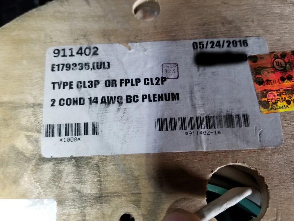 Cabo de áudio/alto-falante/comunicação Advanced Digital 911402 14/2C Plenum Wh/100 pés - Imagem 1 de 4